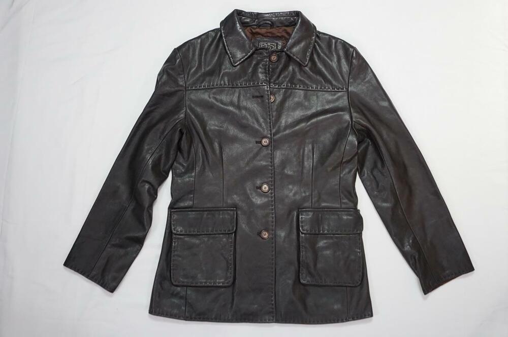 LUCKY BRAND DUNGAREES AMERICA WOMEN M USED BROWN LEATHER BLAZER/JACKET BOHO